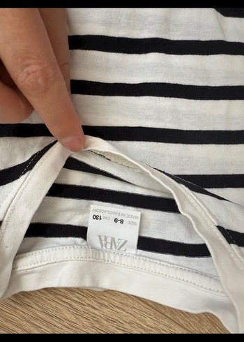 Çocuk Beyaz ve Çizgili İçlik Seti - Görsel 3