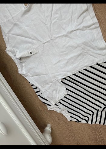 Çocuk Beyaz ve Çizgili İçlik Seti - Görsel 4