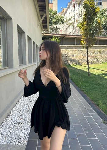 İspanyol Kol Detaylı Şortlu Sandy Elbise - Görsel 3