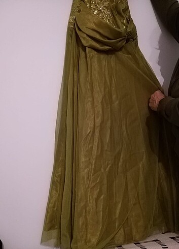 Yeşil uzun abiye  - Görsel 2
