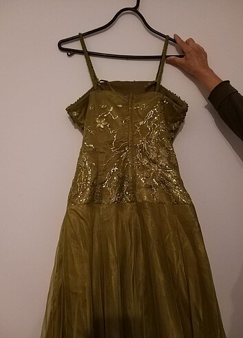 Yeşil uzun abiye  - Görsel 3