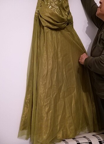 Yeşil uzun abiye  - Görsel 4