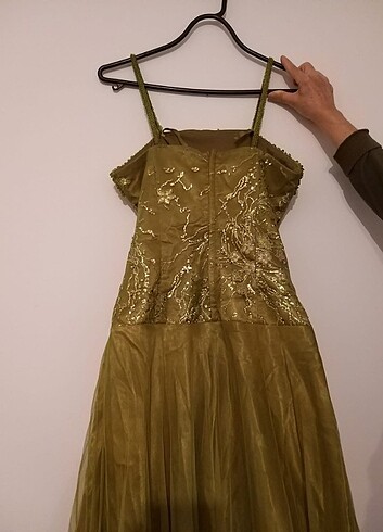 Yeşil uzun abiye  - Görsel 5