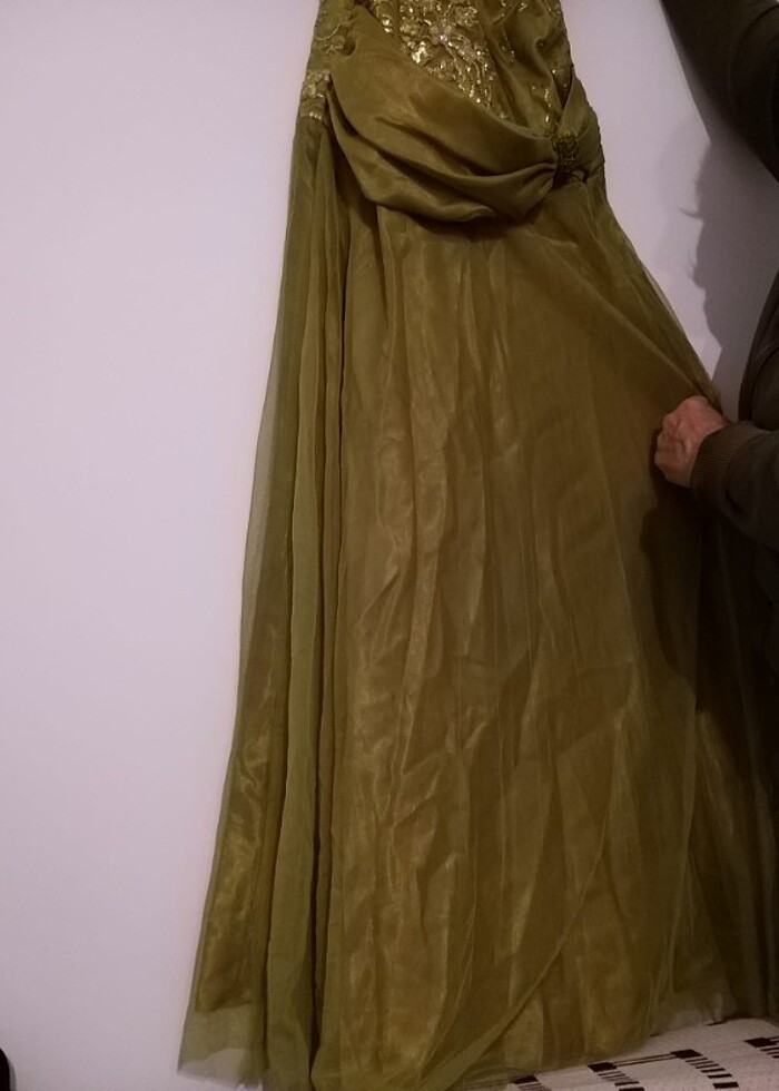 Yeşil uzun abiye  - Görsel 2