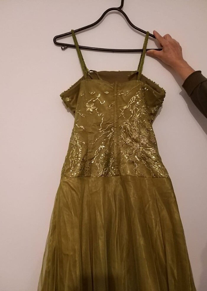 Yeşil uzun abiye  - Görsel 5