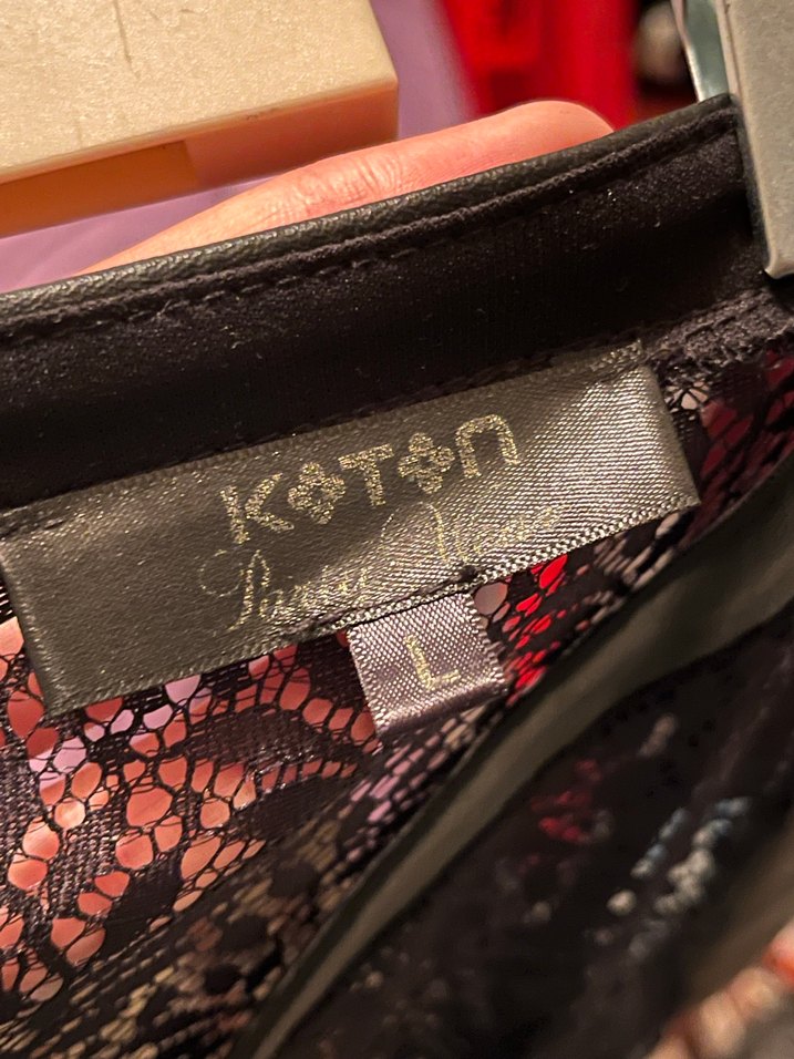 Koton Siyah Nakışlı Uzun Dantelli Elbise - Görsel 3