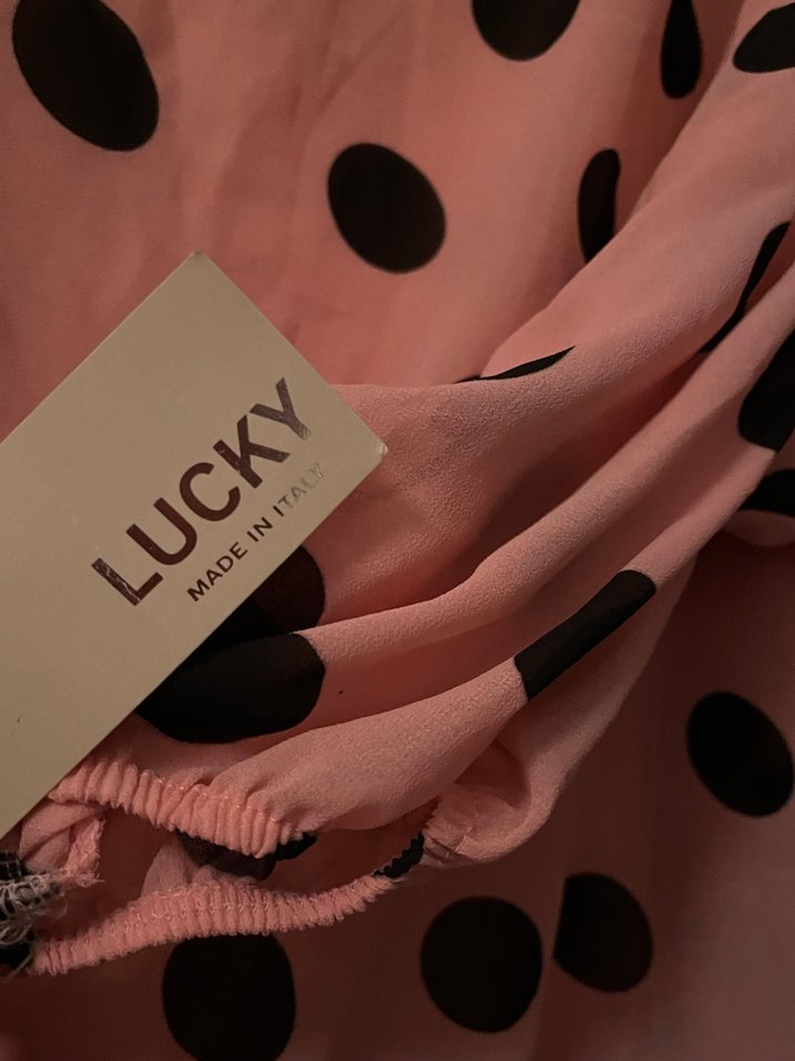 Puantiyeli Pembe Salaş Uzun Kollu Bluz - Görsel 2