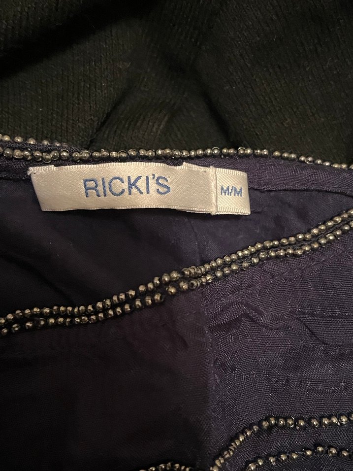 Kadın Lacivert Kısa Kollu Keten Bluz - Görsel 3