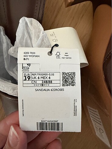 39 Beden Mango Deri Sandalet Terlik