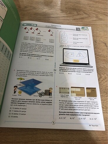  Beden Av yayınları 8. Sınıf matematik 12 li deneme