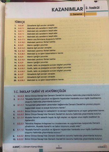 LGS 8. Sınıf 1. Dönem Konuları Tekrar Kampı Kitabı - Görsel 2