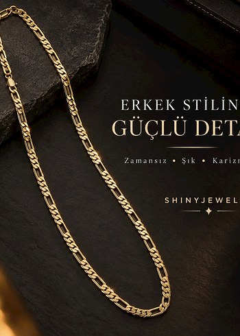 Altin Figaro Erkek Zincir 60 Cm