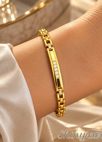 Accessorize  Altin Tonlu İnce Tasli Bileklik