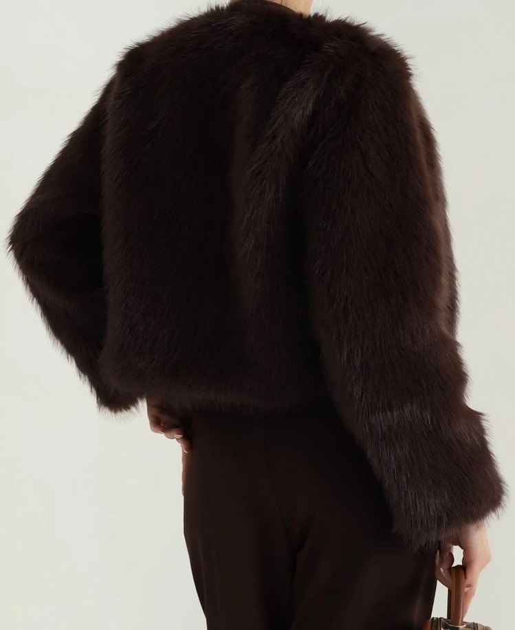 Kahverengi Kürk Detaylı Kadın Deri Ceket - Görsel 2