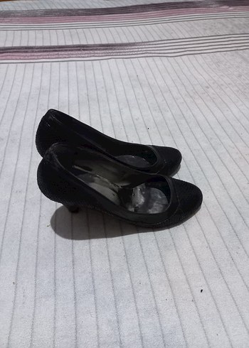 Siyah Yılan Desenli Tokalı Stiletto Topuklu Ayakkabı - Görsel 2