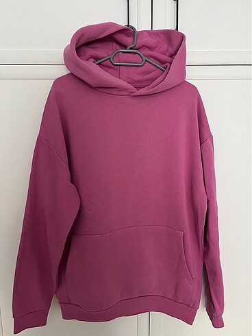 Pembe üç iplik şardonlu sweatshirt