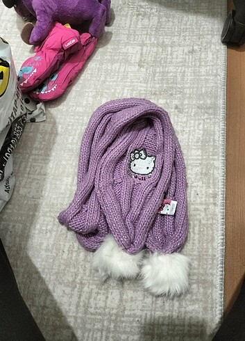 1-2 Yaş, 19 cm Beden Kız çocuk atkı ve şapka 