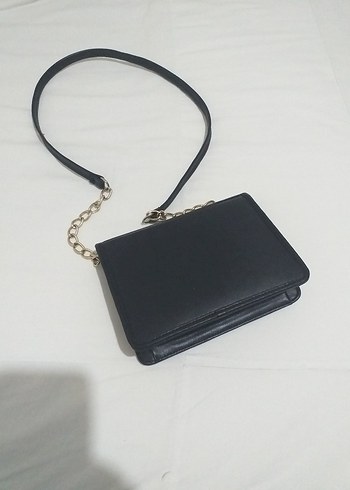 Siyah Zincir Detaylı Deri Kadın Çanta - Görsel 2