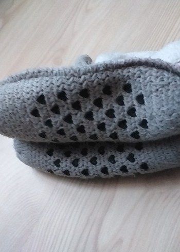 Kızlar için Beyaz Örgü Sıcak Ev Terlikleri - Görsel 2