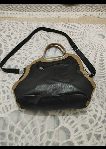 Kahverengi Deri Kareli Kadın Çanta - Görsel 2