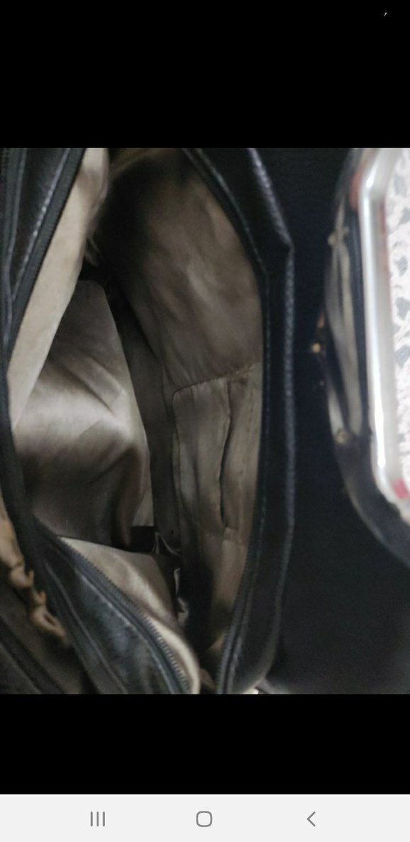 Kahverengi Deri Kareli Kadın Çanta - Görsel 3