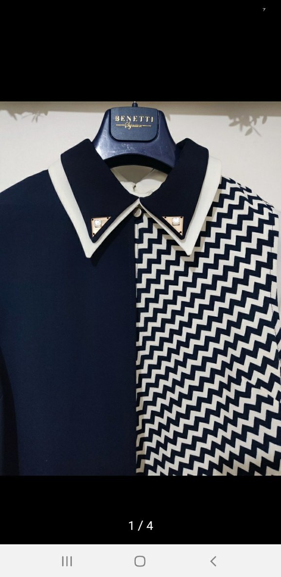 Uzun Kollu, Desenli, Pilili Kadın Tunik - Görsel 2