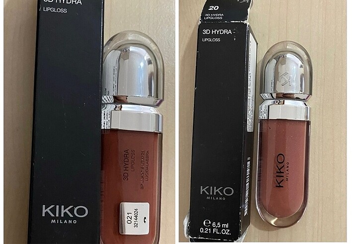 Kiko Kiko 2 tane gloss 20 ve 21 numara