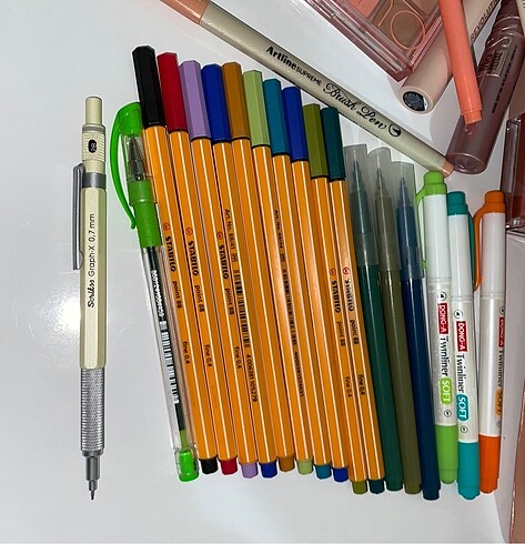 Beden Renk Stabilo fosforlu ve fineliner kalem