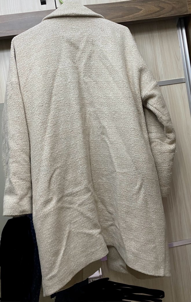 Bej Kadın Düğmeli Uzun Kaban - Görsel 2