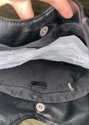 Pull beat Siyah Deri Kadın Çanta - Görsel 4