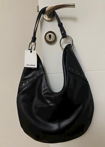 Pull beat Siyah Deri Kadın Çanta - Görsel 2