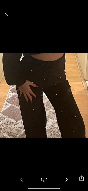 Zara tasli pantolon