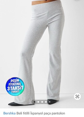 Bershka Gri İspanyol Paça Tayt
