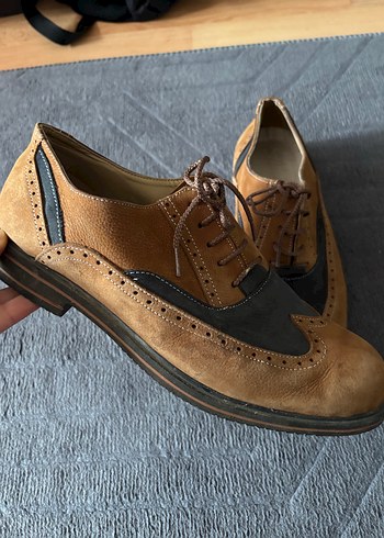 Kahverengi süet klasik erkek oxford ayakkabı - Görsel 2