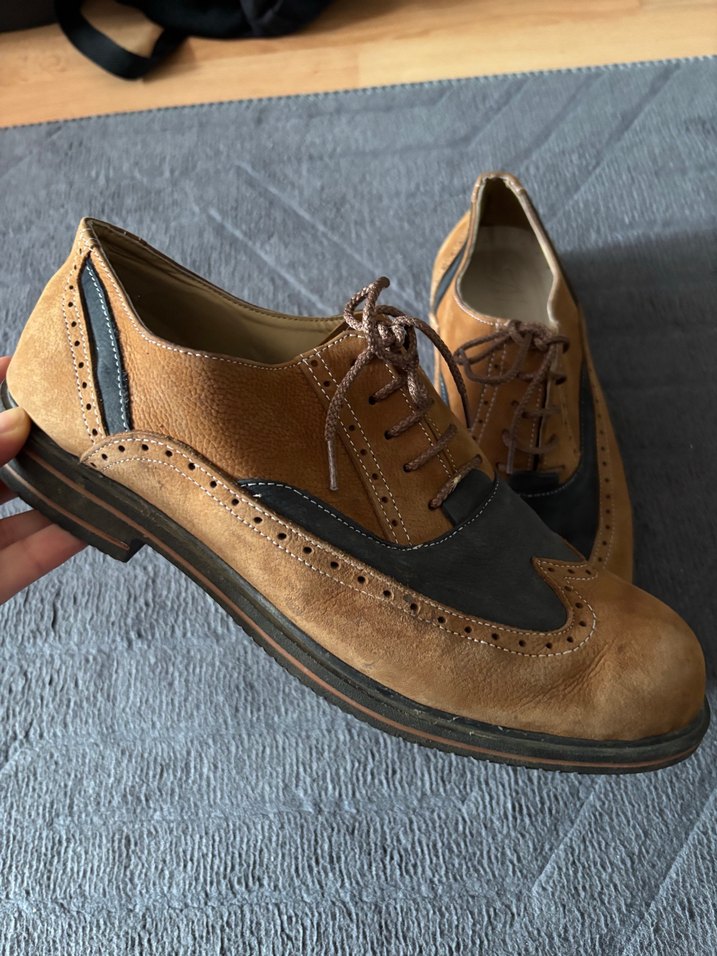 Kahverengi süet klasik erkek oxford ayakkabı - Görsel 2