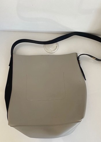 Gri Deri Kadın Omuz Çantası - Görsel 2