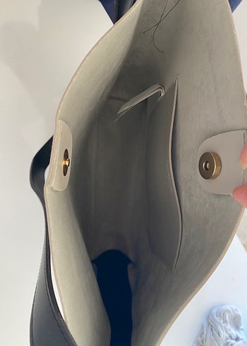 Gri Deri Kadın Omuz Çantası - Görsel 4