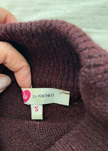 Bordo Yüksek Yakalı Örgü Kadın Kazak - Görsel 5