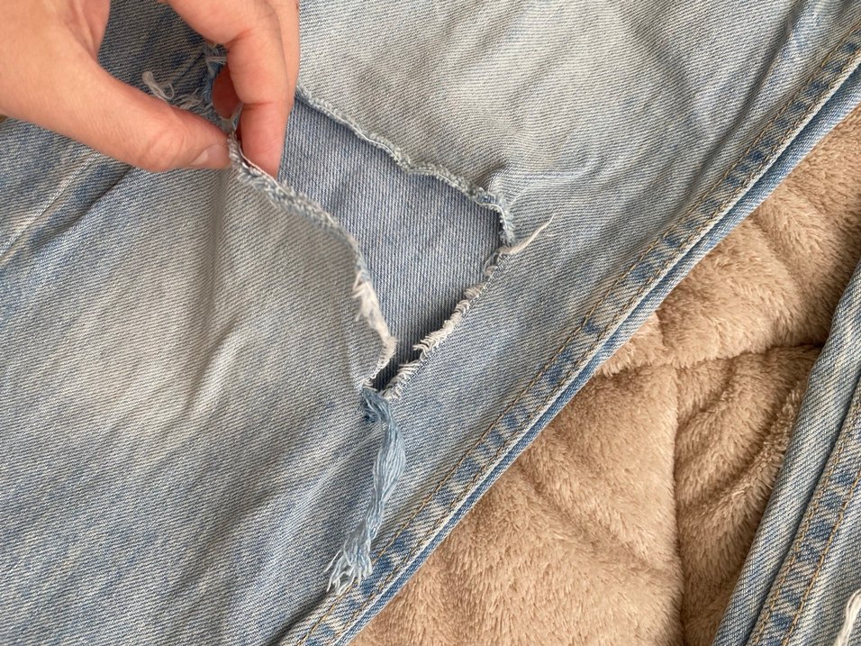 Diz Yırtıklı Rahat Kesim Kadın Kot Pantolon - Görsel 3