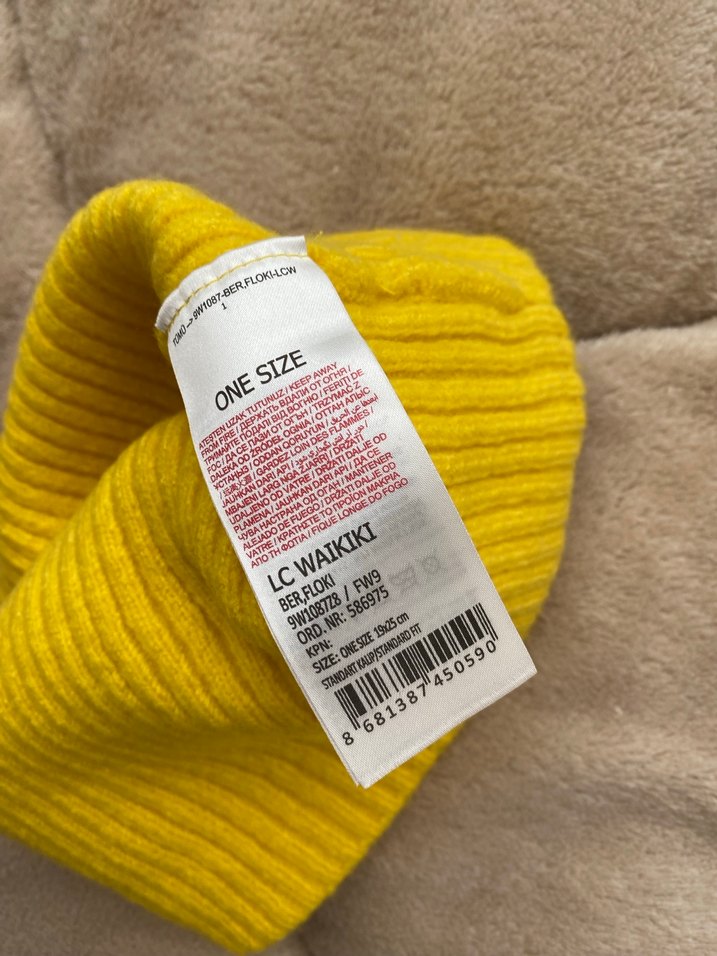 Sarı Örgü Kadın Yün Bere - Görsel 2