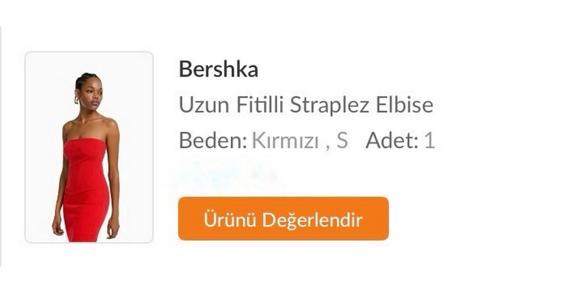 Kırmızı Uzun fitilli Straplez Elbise - Görsel 2