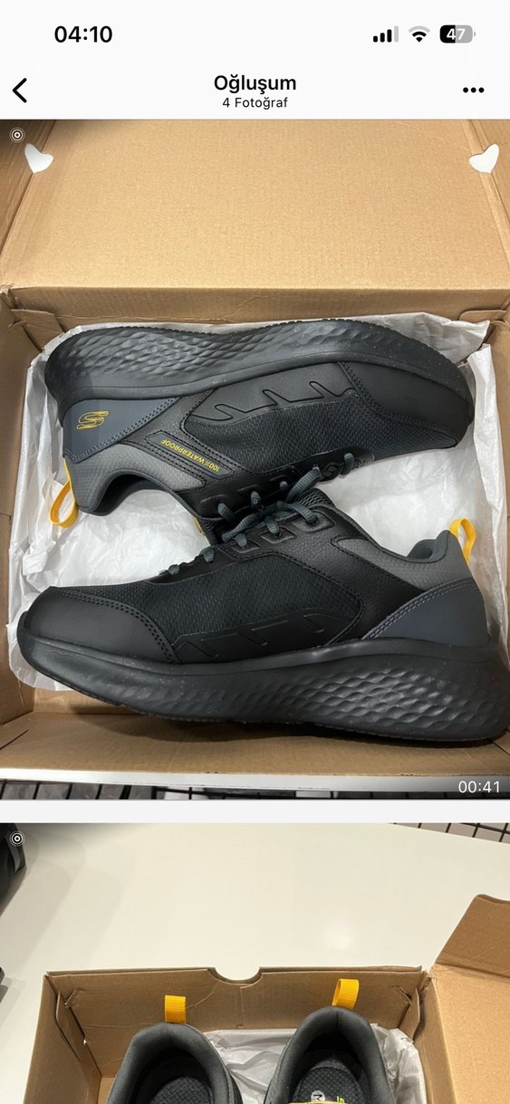 Siyah Erkek Spor Ayakkabı Velcro Bağcıklı - Görsel 3