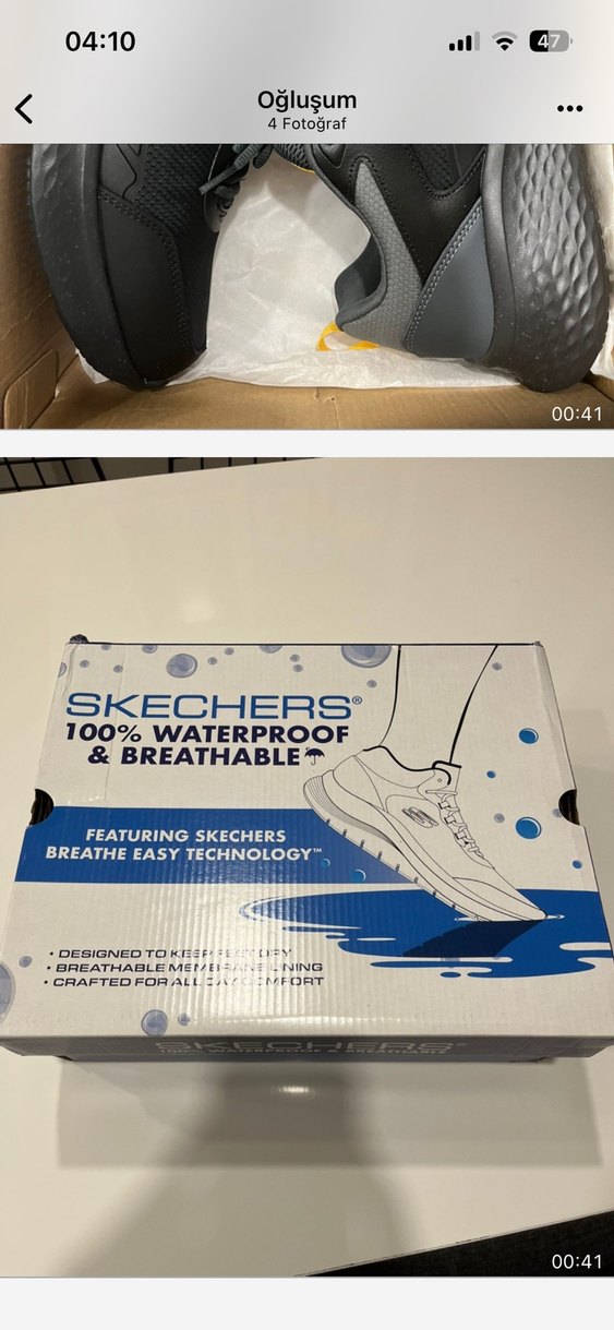 Siyah Erkek Spor Ayakkabı Velcro Bağcıklı - Görsel 4