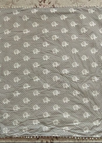 Gri Fil Desenli Çocuk Battaniyesi - Görsel 2