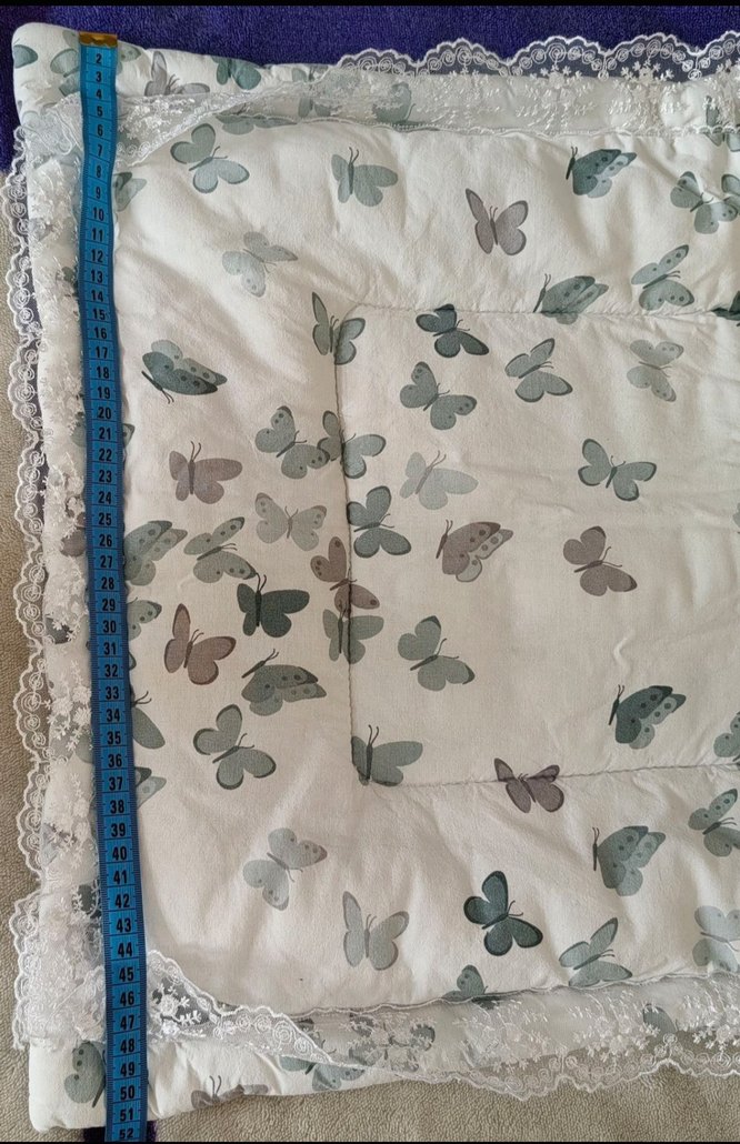 Nakışlı Beyaz Pastel Desenli alt açma minderi - Görsel 5