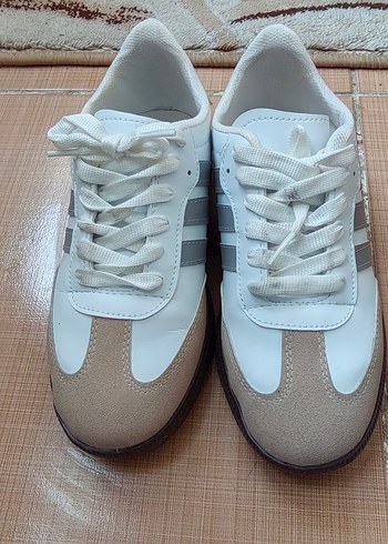 Beyaz Bağcıklı Spor Kadın Sneaker - Görsel 2