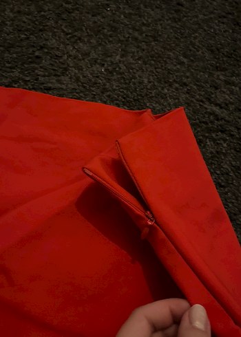 Kırmızı Midi Kadın Kalem Etek - Görsel 2