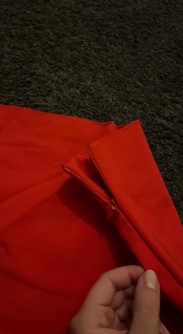 Kırmızı Midi Kadın Kalem Etek - Görsel 2