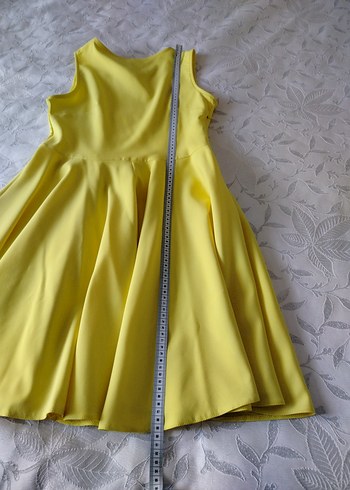 Sarı Kolsuz Midi Elbise - Görsel 5