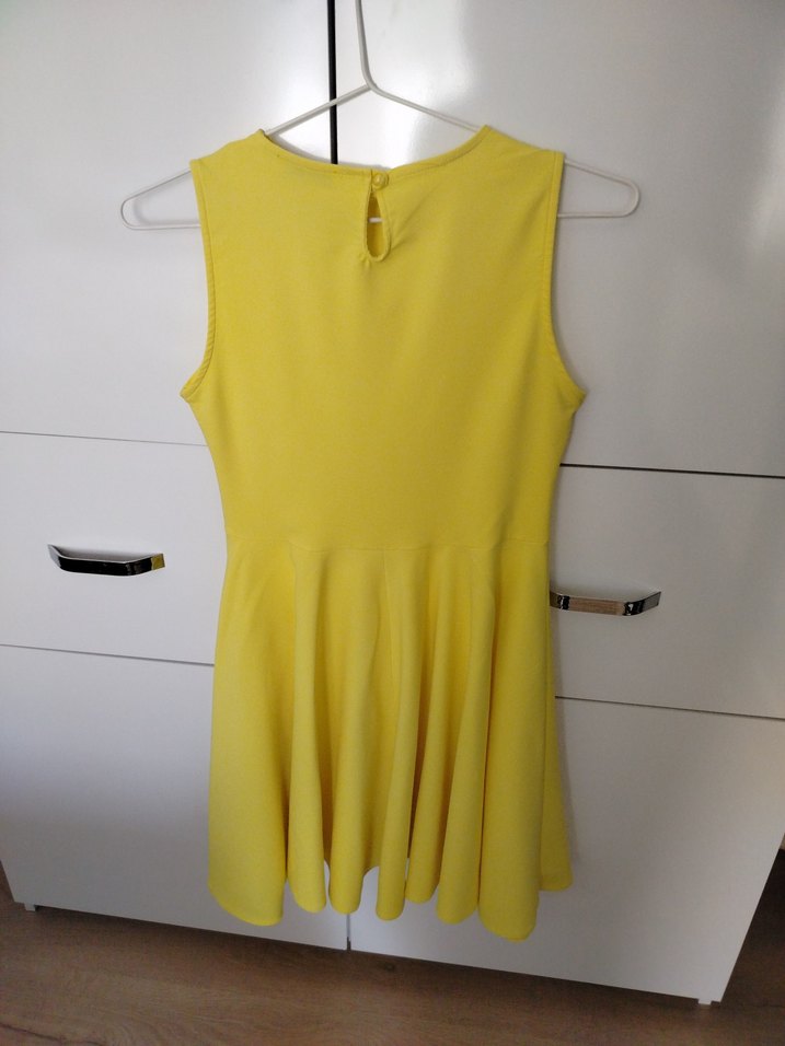 Sarı Kolsuz Midi Elbise - Görsel 2